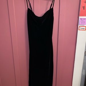 Black velvet maxi dress